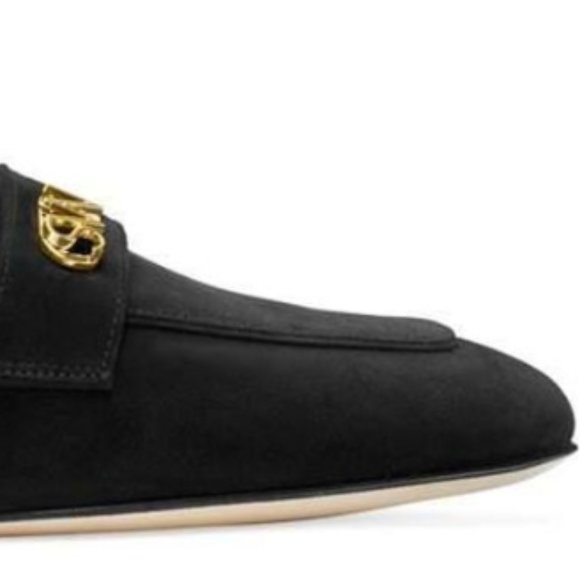 STUART WEITZMAN "PAYSON" BLACK SUEDE LOAFER 7.5M - Picture 2 of 8